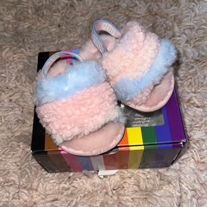 Rainbow baby ugg slippers
